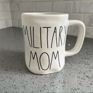 Rae Dunn Military Mom Classic Coffee Mug Large Letter LL White Black OS